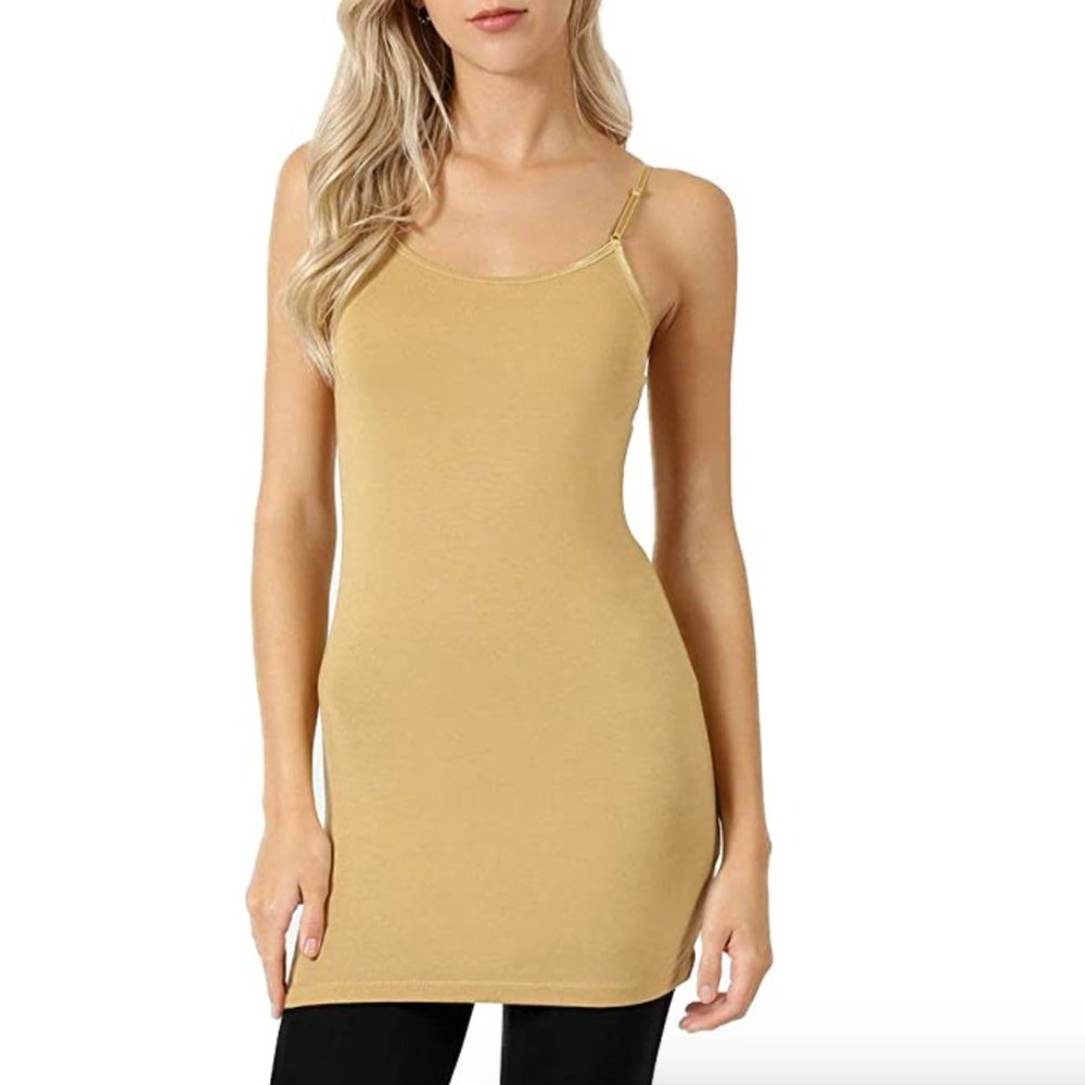 Mustard yellow longline tank top